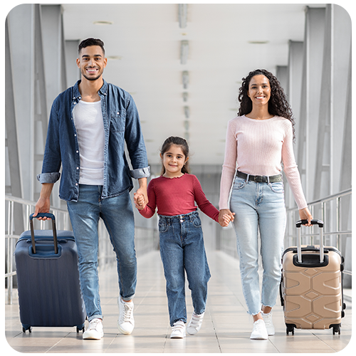 leisure travelling family